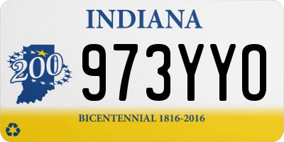 IN license plate 973YYO