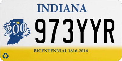 IN license plate 973YYR