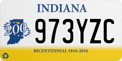 IN license plate 973YZC