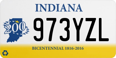 IN license plate 973YZL
