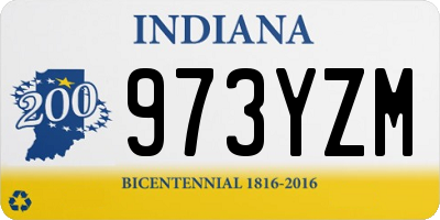IN license plate 973YZM