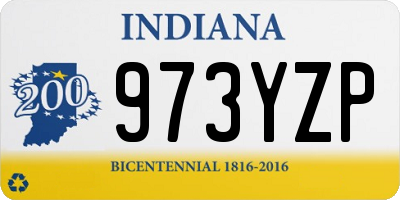 IN license plate 973YZP