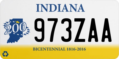 IN license plate 973ZAA