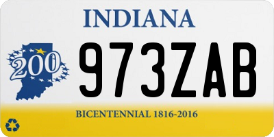 IN license plate 973ZAB