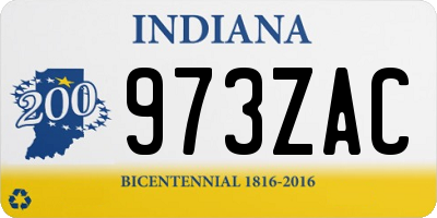 IN license plate 973ZAC