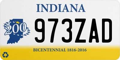 IN license plate 973ZAD