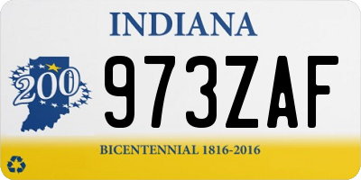 IN license plate 973ZAF