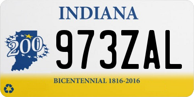 IN license plate 973ZAL