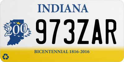 IN license plate 973ZAR