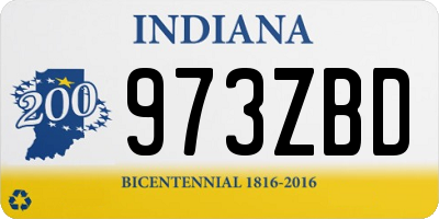 IN license plate 973ZBD