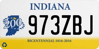 IN license plate 973ZBJ