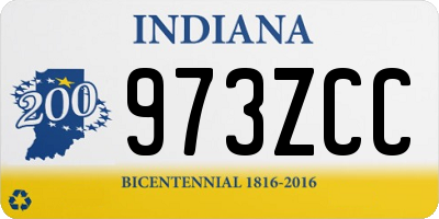 IN license plate 973ZCC