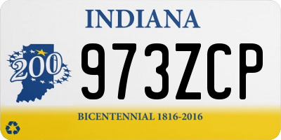 IN license plate 973ZCP