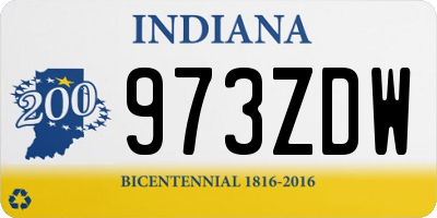 IN license plate 973ZDW
