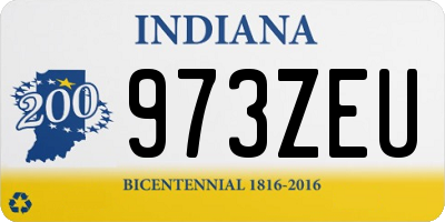 IN license plate 973ZEU