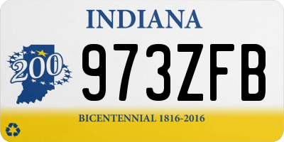 IN license plate 973ZFB