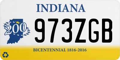 IN license plate 973ZGB