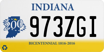IN license plate 973ZGI