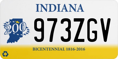 IN license plate 973ZGV