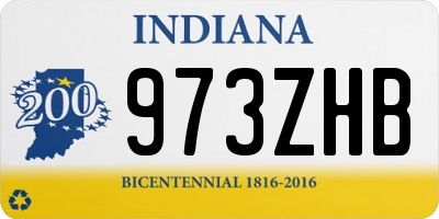 IN license plate 973ZHB