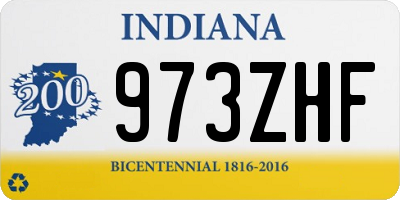 IN license plate 973ZHF