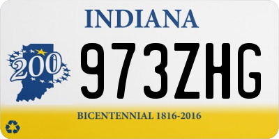IN license plate 973ZHG