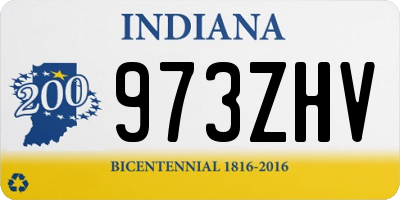 IN license plate 973ZHV