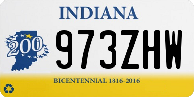 IN license plate 973ZHW