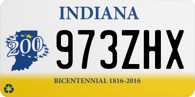 IN license plate 973ZHX