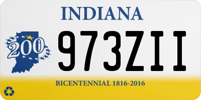 IN license plate 973ZII