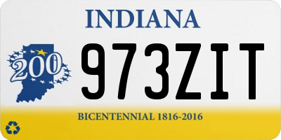 IN license plate 973ZIT