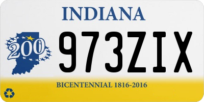 IN license plate 973ZIX