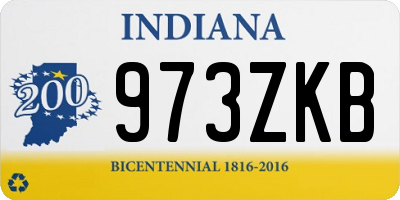 IN license plate 973ZKB