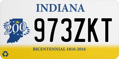 IN license plate 973ZKT