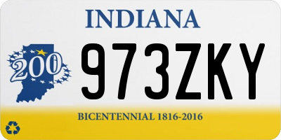 IN license plate 973ZKY