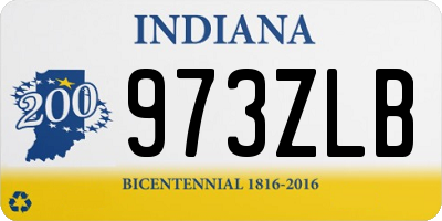 IN license plate 973ZLB