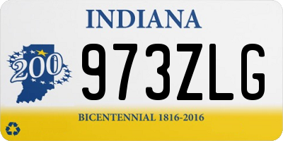 IN license plate 973ZLG