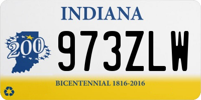 IN license plate 973ZLW