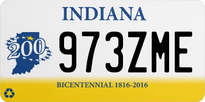 IN license plate 973ZME
