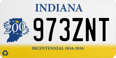 IN license plate 973ZNT