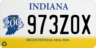 IN license plate 973ZOX
