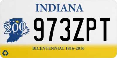 IN license plate 973ZPT