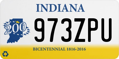 IN license plate 973ZPU
