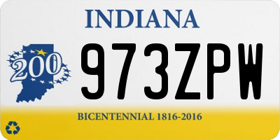 IN license plate 973ZPW