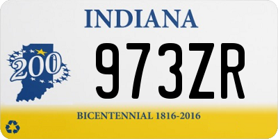 IN license plate 973ZR