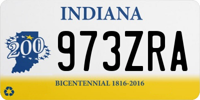 IN license plate 973ZRA