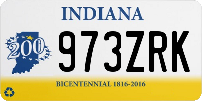 IN license plate 973ZRK