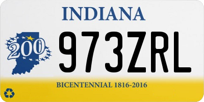 IN license plate 973ZRL