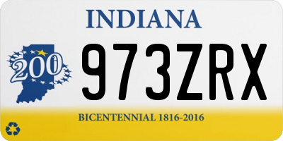 IN license plate 973ZRX