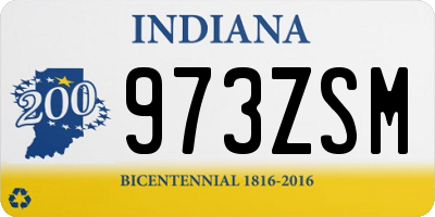 IN license plate 973ZSM